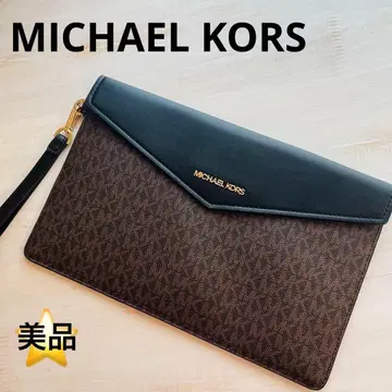 새상품급 MICHAEL KORS 클러치백 브라운/블랙