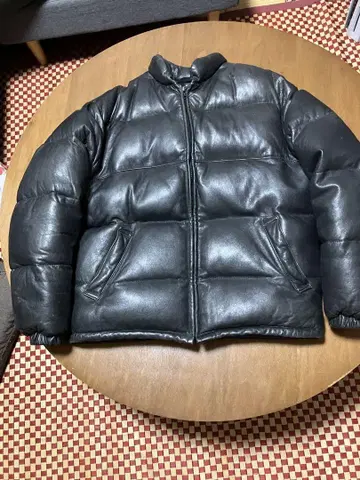 Schott NYC 가죽 블랙 다운 자켓 사이즈 42