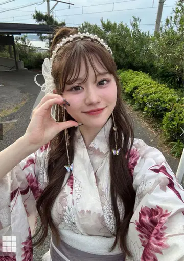 달리아 패턴 유카타 세트