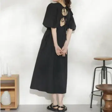 casa fline 볼륨 슬리브 셔링 드레스