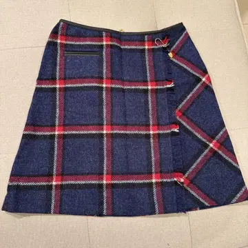 Blue Label 체크 무늬 울 혼방 A라인 스커트