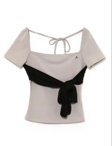 andmary Nancy ribbon tops /pink beige