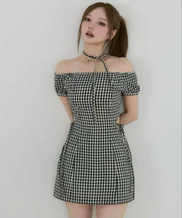 andmary Becky check mini dress