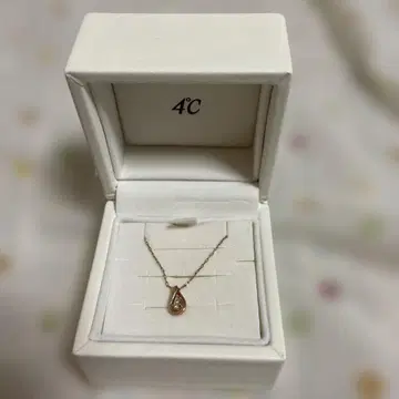 k10 4C 핑크 골드 티어드롭 리버서블 목걸이