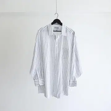 80s 90s Vintage 스트라이프 오버 사이즈 셔츠 화이트