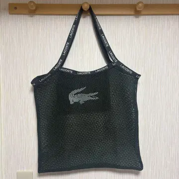 LACOSTE 메쉬 에코백 블랙