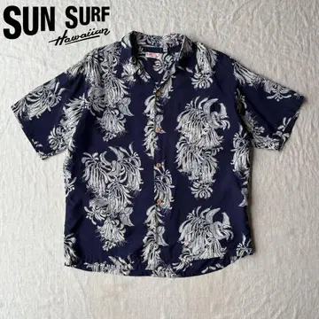 SUN SURF 선 서프 알로하 셔츠 네이비 꽃무늬 SS35660