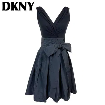 [새상품급] DKNY 슬리브리스 티셔츠 절개 원피스 4 무지 블랙