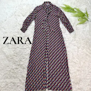 자라 ZARA 기하학 패턴 롱 셔츠 원피스