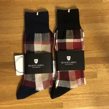 BLACK LABEL 체크 삭스 양말 2족