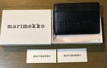 마리메꼬 marimekko 카드 케이스 블랙 박스 있음 소가죽 가죽