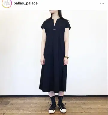 팔라스 팰리스 인디고 코튼 거즈 롱 원피스