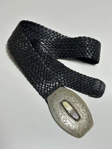 모로코 올드 Chico's 와이드 가죽 벨트 놋쇠 버클