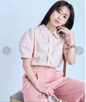 JUSGLITTY 펄 자수 카라 블라우스 42217170 오렌지