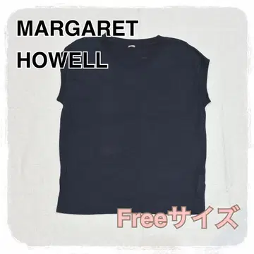 MARGARET HOWELL 네이비 반팔 니트 Free 사이즈