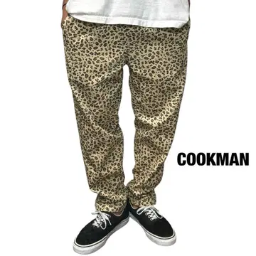 COOKMAN 셰프 팬츠 레오파드 이지 팬츠 워크 와이드 팬츠