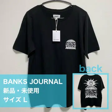 새상품 BANKS JOURNAL 팩 프린트 오가닉 코튼 티셔츠