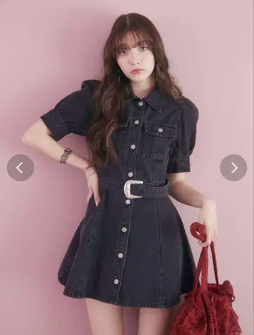 jouetie 웨스턴 데님 미니 원피스 블랙 M