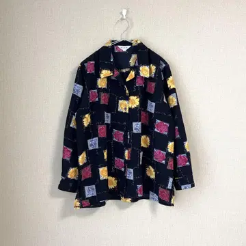 블랑뉴 Brand New 쇼와 레트로 꽃무늬 긴팔 셔츠 11호 L