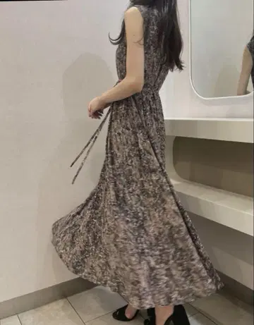 페인팅 프린트 롱 원피스