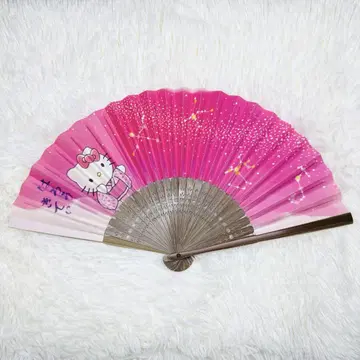 레어 새상품급 박스 있음 산리오 키티 일본풍 부채 별자리 기모노