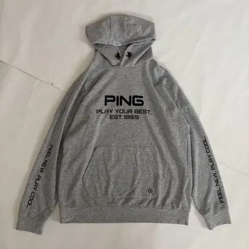PING 후드티 그레이 LL 사이즈 백 프린트 로고