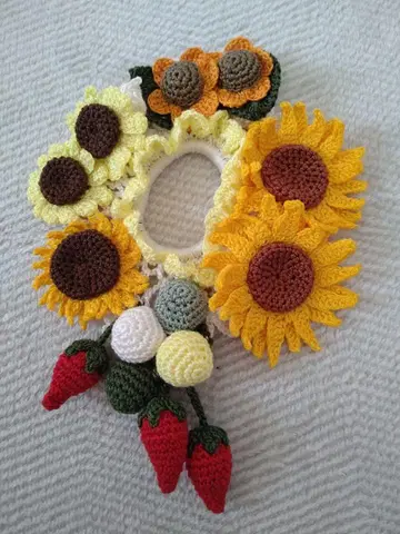 꽃 장식 레이스 뜨개 스크런치 수주 오더