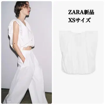 완판템 ZARA ZW 컬렉션 포플린 퍼프 상의 XS 택 포함 새상품