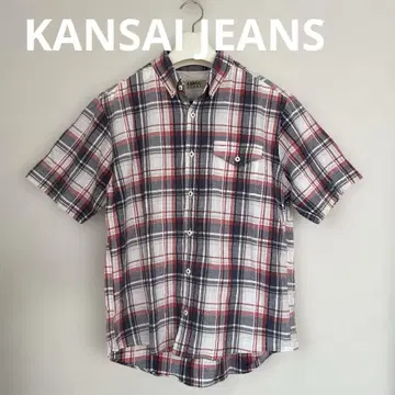 간사이진 KANSAI JEANS 반팔 셔츠 체크 남성용 M
