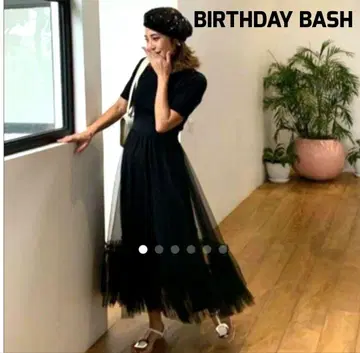BIRTHDAY BASH 벌스데이 바쉬 튤 니트 도킹 원피스