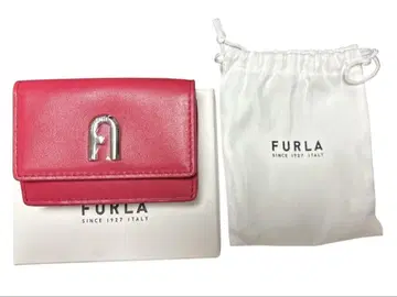 [새상품] FURLA 핑크 3단 폴더형 지갑 수납 가방 포함