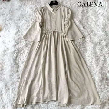 GALENA 플레어 슬리브 롱 셔츠 원피스 플레어 넉넉한 은은한 광택
