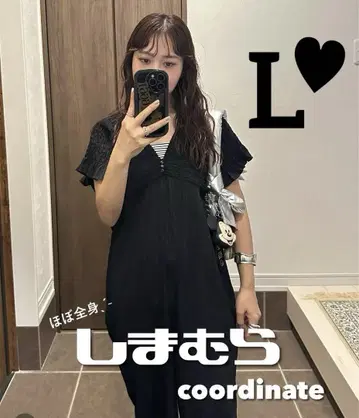 새상품 시마무라 Lax Dan Tia 셔링 살로펫 L사이즈 블랙
