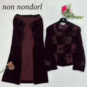 I14 M Nonnon 인형 꽃 모티브 스커트 셋업 여성용