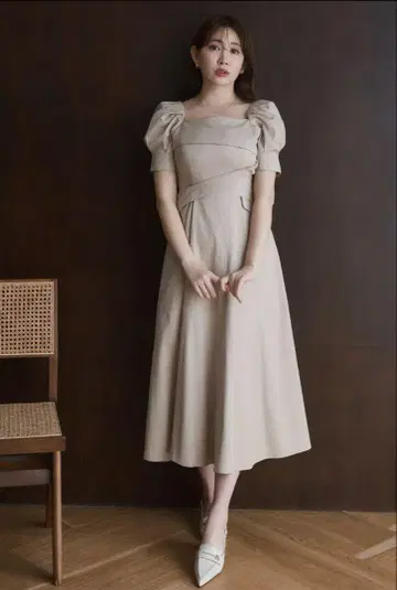herlipto Troncais Puff Sleeve Dress