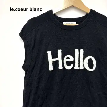 le.coeur blanc (루블랑) Hello 로고 프렌치 니트