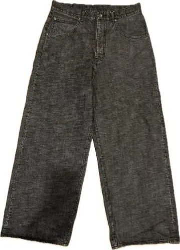 beams future archive baggy denim black