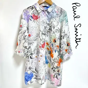 Paul Smith 리오셀 꽃무늬 프린트 5분 소매 셔츠 블라우스 L