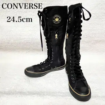 [레어] CONVERSE 롱 스니커즈 블랙 골드 스니커즈 부츠