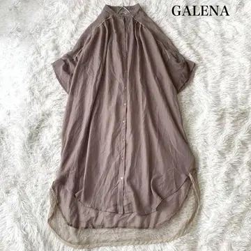 GALENA 라인 오간자 도킹 롱 셔츠 원피스 38
