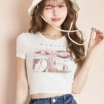 레이디 포토 컴팩트 티셔츠