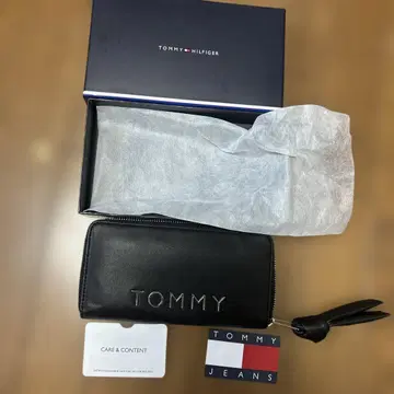 TOMMY JEANS 블랙 가죽 장지갑