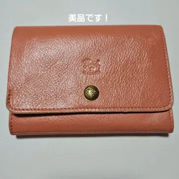 핑크 가죽 접이식 지갑