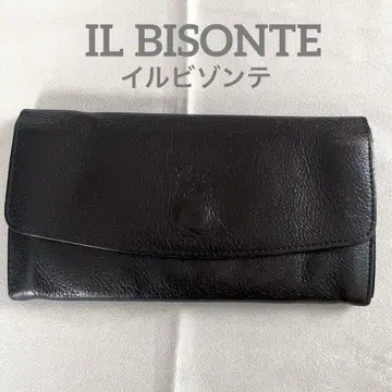 [ IL BISONTE ] 일비종떼 천연 가죽 장지갑 블랙