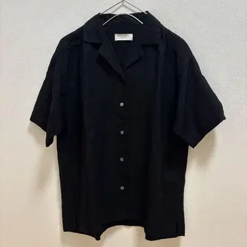 [새상품급] 23SS 린넨 레이온 오픈 카라 셔츠 BLACK