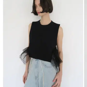 swane side tulle hem line vest BK
