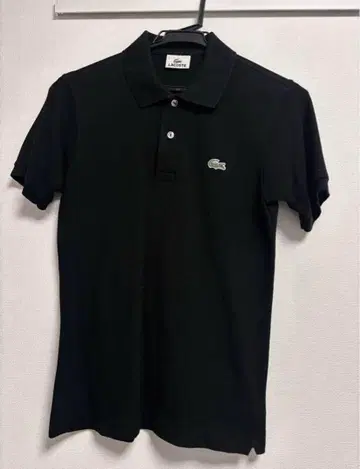 LACOSTE 블랙 반팔 피케 셔츠