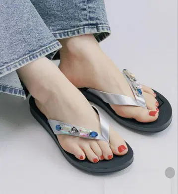 실버 비치 샌들 비즈 장식