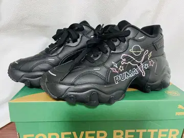 푸마 펄서 웨지 스니커즈 통굽 블랙 캣 로고 PUMA