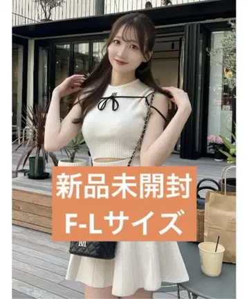 허리 오픈 스트링 니트 미니 원피스